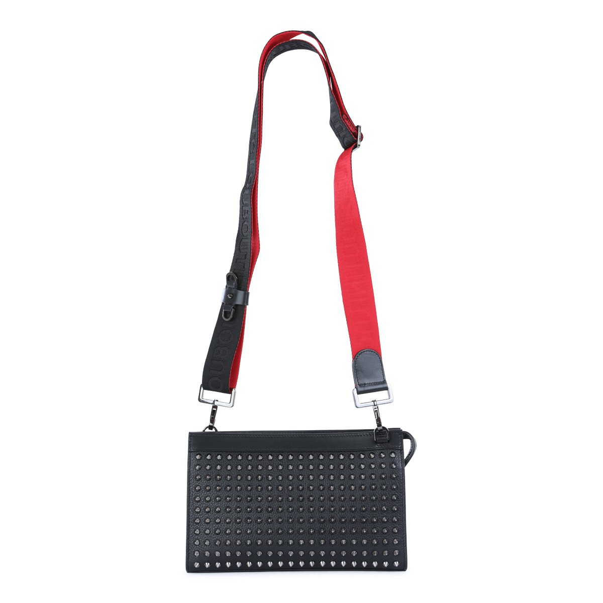 BLACK LEATHER FUNKY CROSSBODY BAG