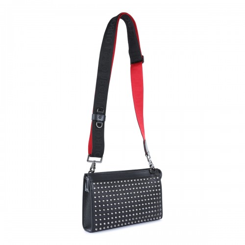 BLACK LEATHER FUNKY CROSSBODY BAG