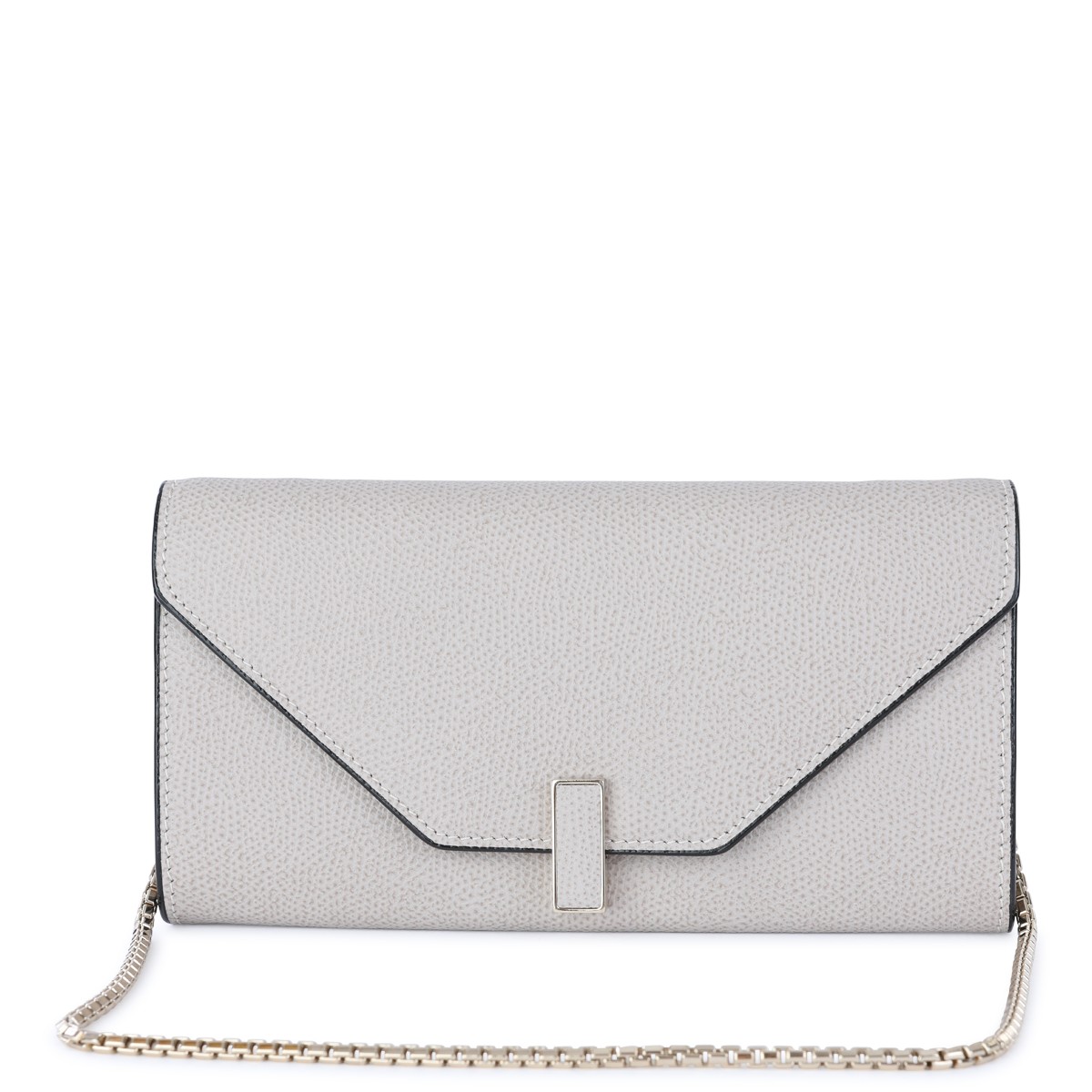 LIGHT GREY LEATHER ISIDE CROSSBODY BAG