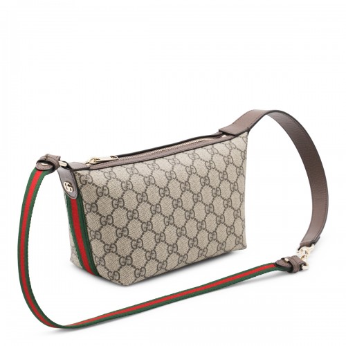 BEIGE LEATHER OPHIDIA MINI BAG