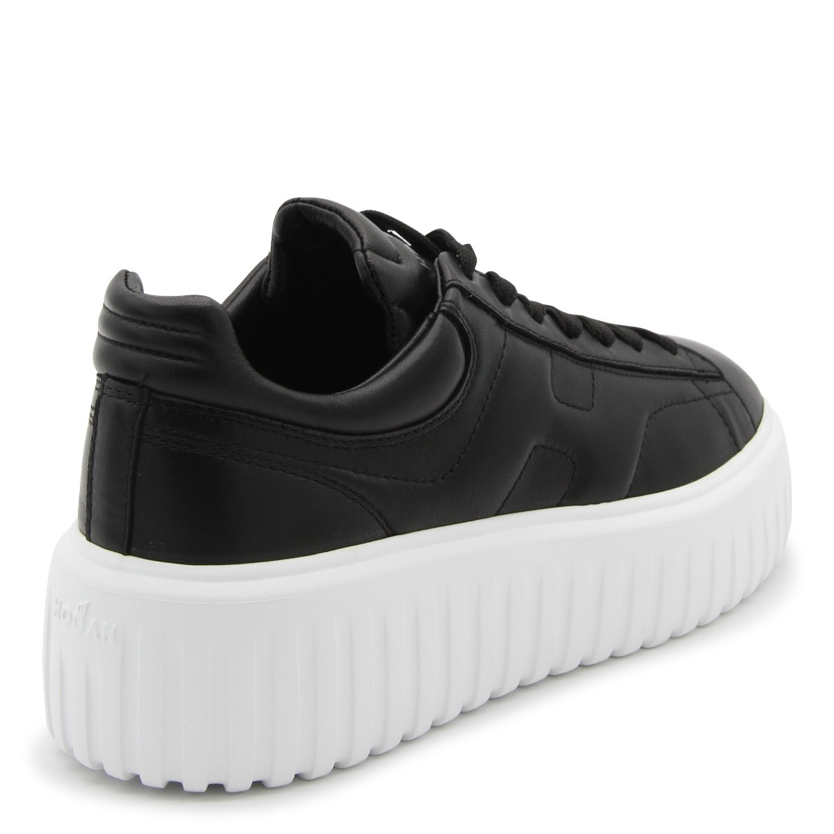 BLACK LEATHER H-STRIPES SNEAKERS BLACK LEATHER H-STRIPES SNEAKERS