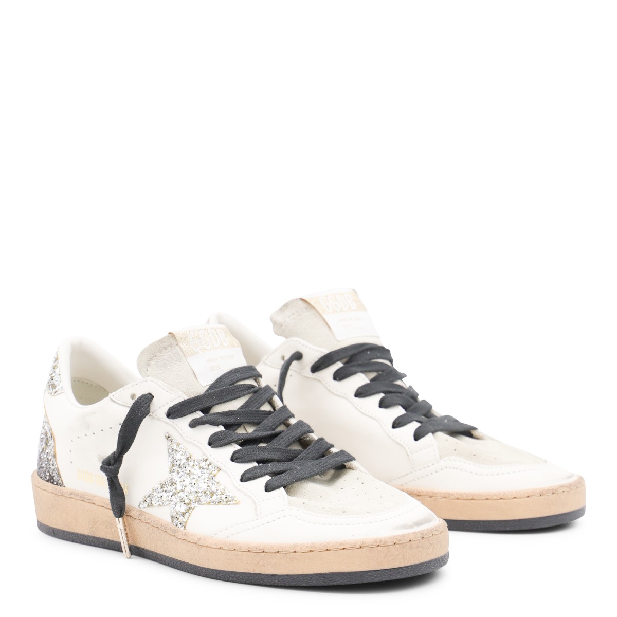 WHITE AND SILVER LEATHER BALLSTAR... WHITE AND SILVER LEATHER BALLSTAR...