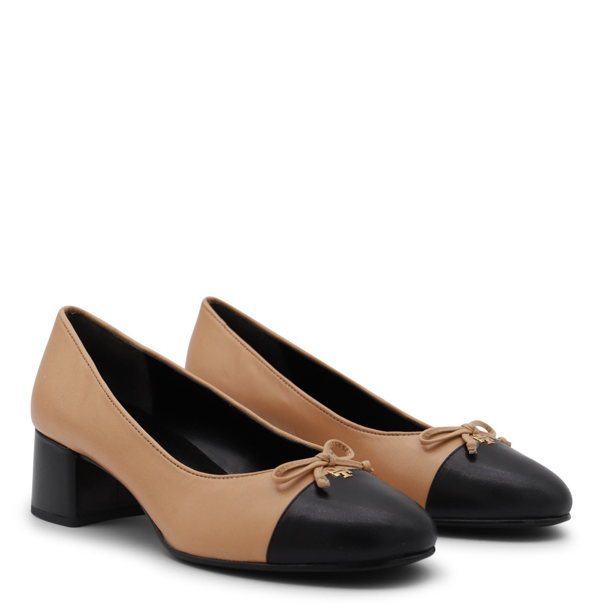 BROWN AND BLACK LEATHER PUMPS BROWN AND BLACK LEATHER PUMPS