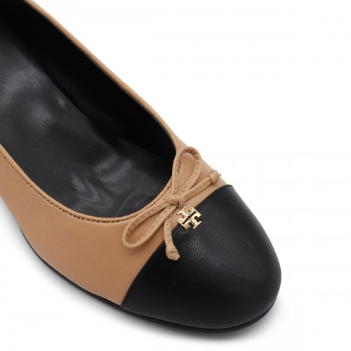 BROWN AND BLACK LEATHER PUMPS