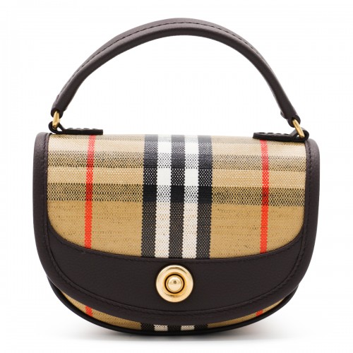 BEIGE AND BLACK LEATHER HIGHLAND MINI BAG