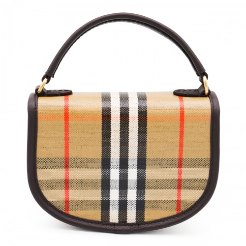 BEIGE AND BLACK LEATHER HIGHLAND MINI BAG