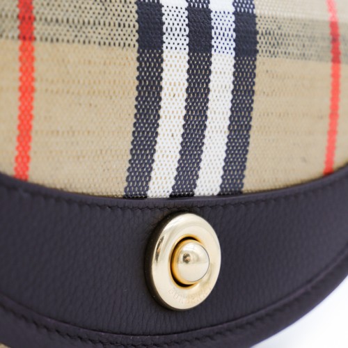 BEIGE AND BLACK LEATHER HIGHLAND MINI BAG