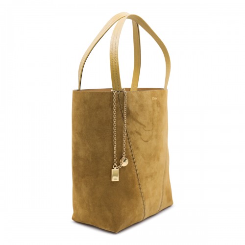 DARK GOLD LEATHER SPIN TOTE