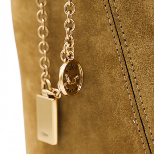 DARK GOLD LEATHER SPIN TOTE