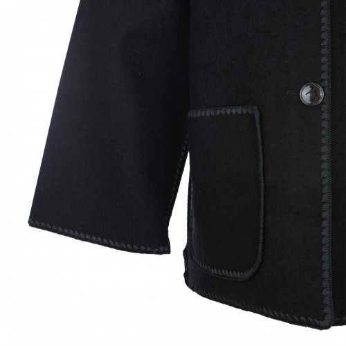 BLACK WOOL COAT