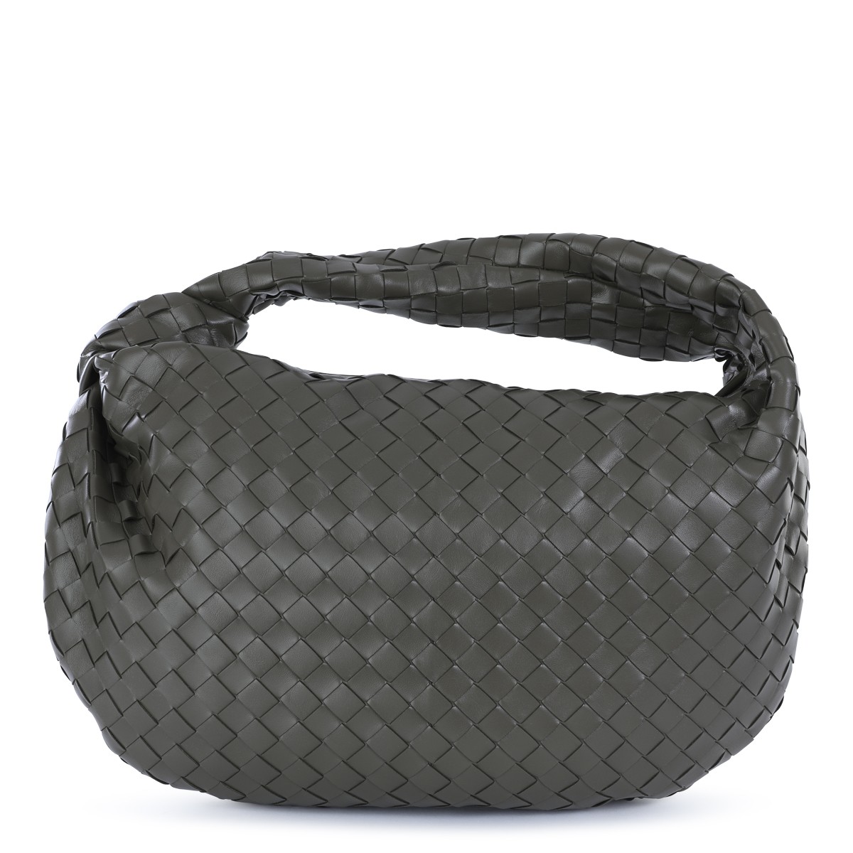 GREY LEATHER JODIE SHOULDER BAG