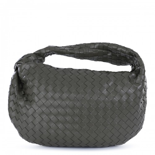 GREY LEATHER JODIE SHOULDER BAG
