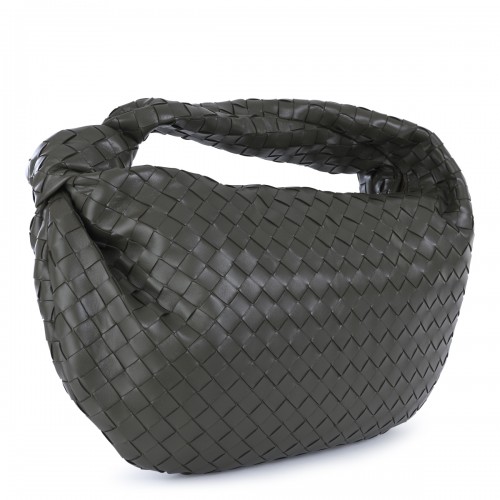 GREY LEATHER JODIE SHOULDER BAG