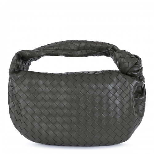 GREY LEATHER JODIE SHOULDER BAG