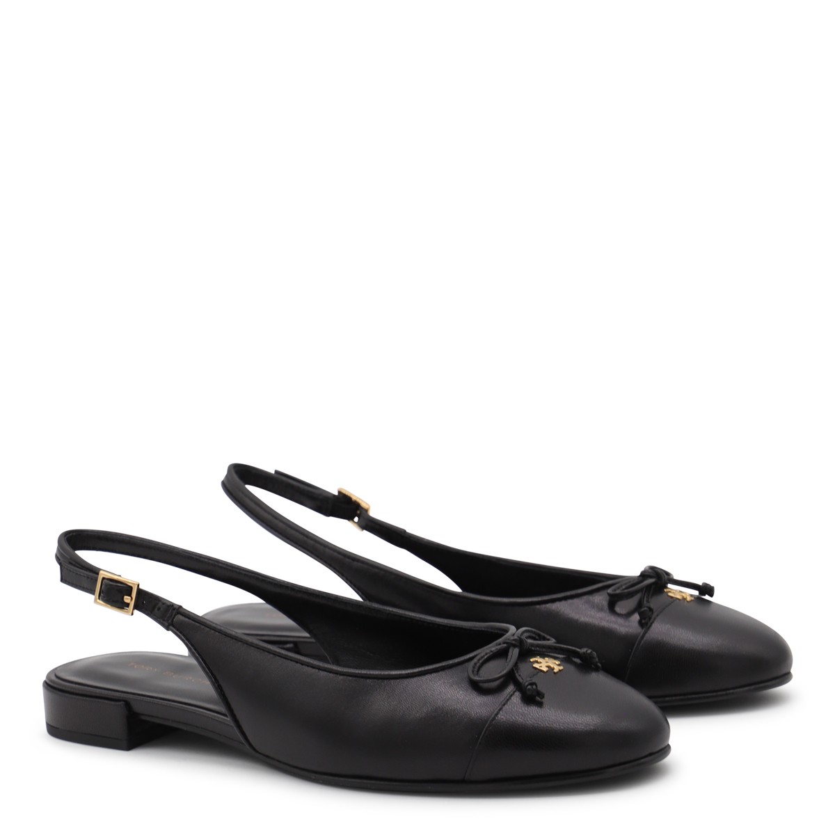 BLACK LEATHER FLATS