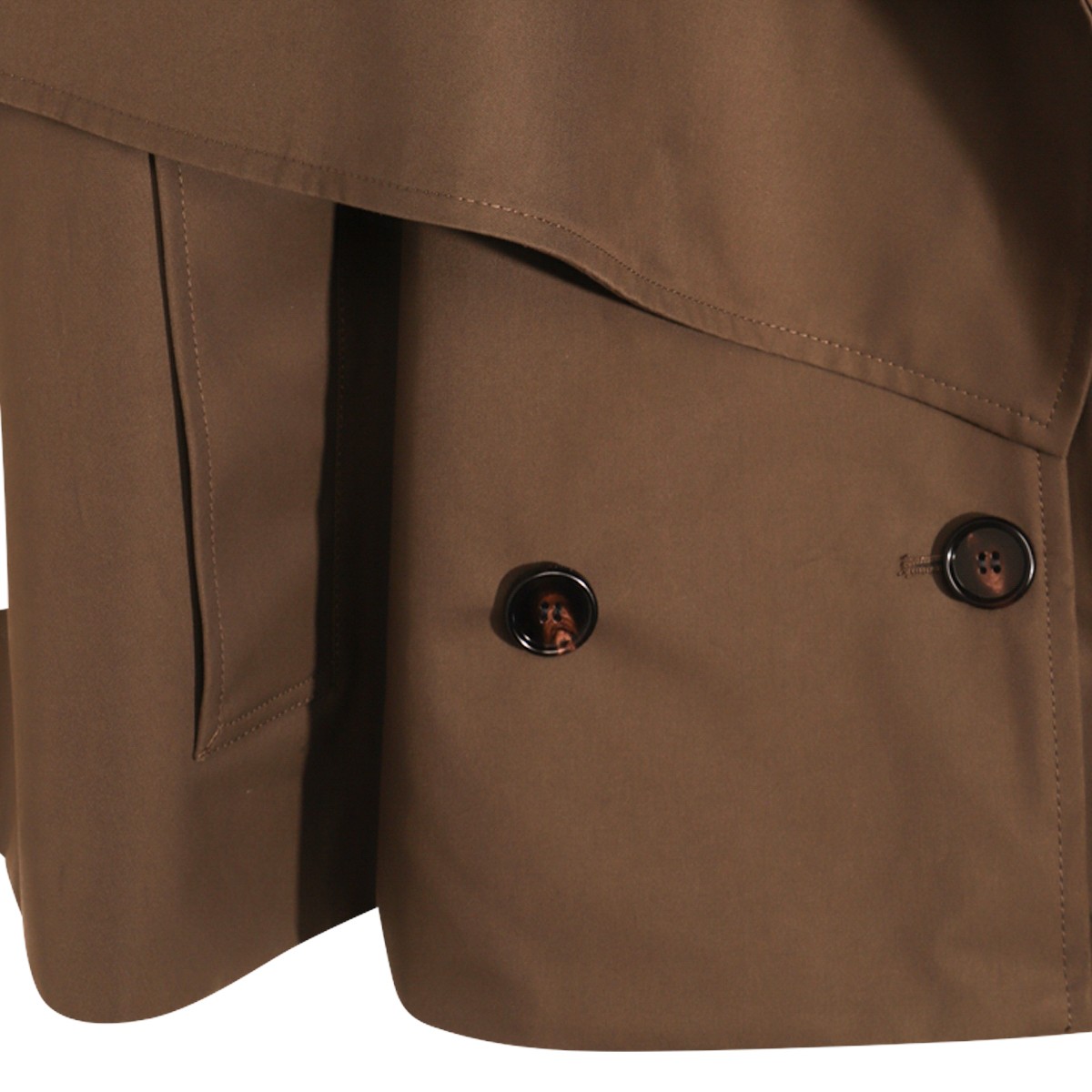 BROWN COTTON TRENCH COAT