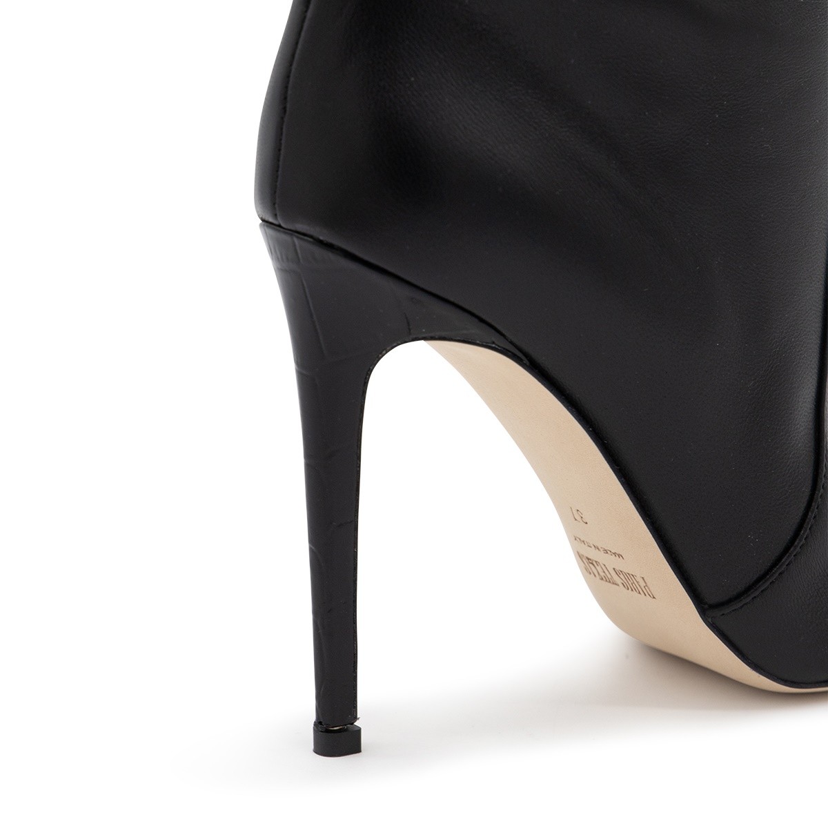 BLACK LEATHER STILETTO BOOTS BLACK LEATHER STILETTO BOOTS