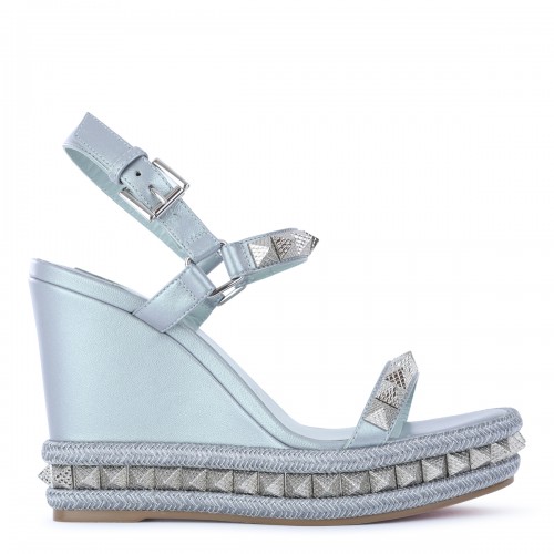 LIGHT BLUE LEATHER PYRACLOU ESPADRILLAS