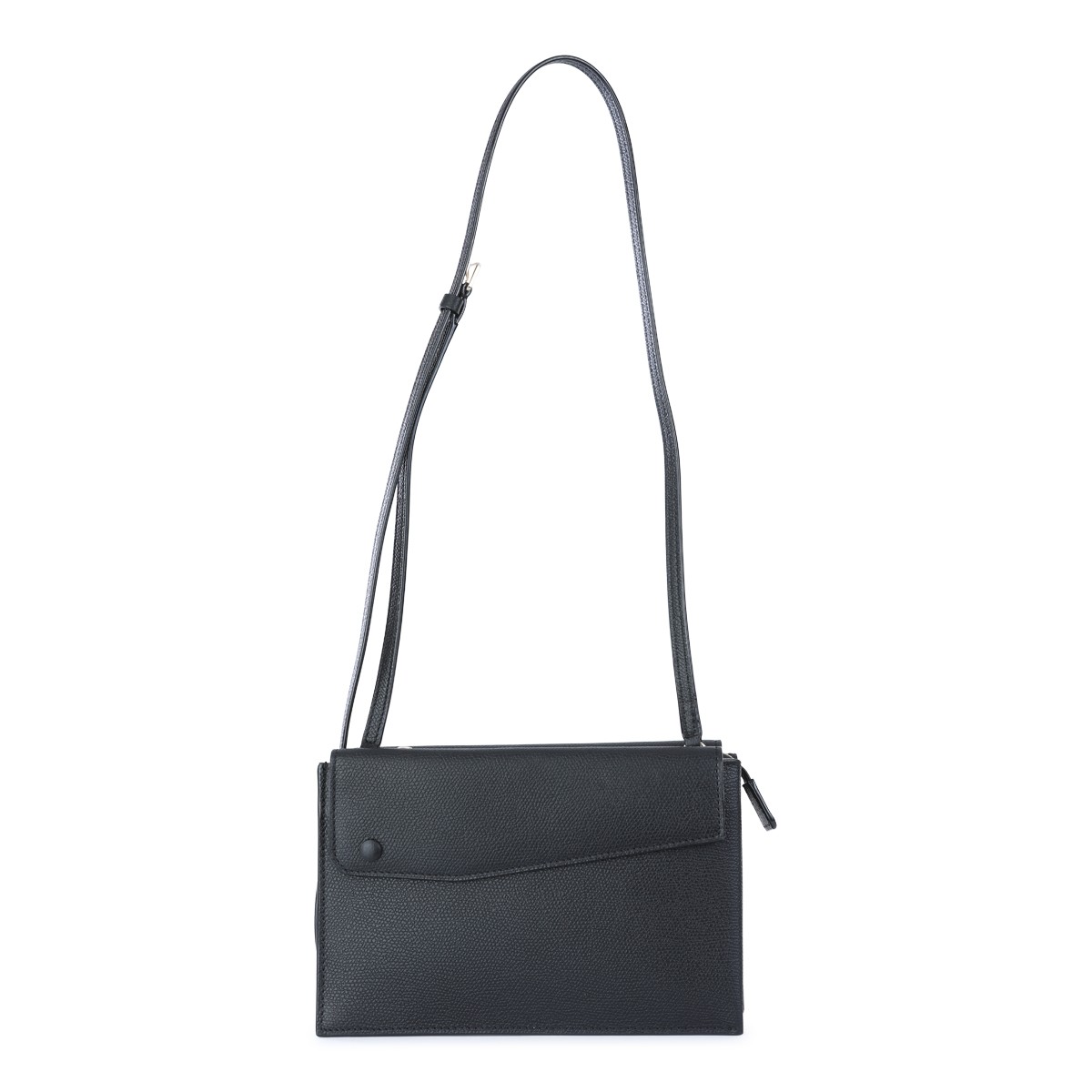 BLACK LEATHER TRIO CROSSBODY BAG