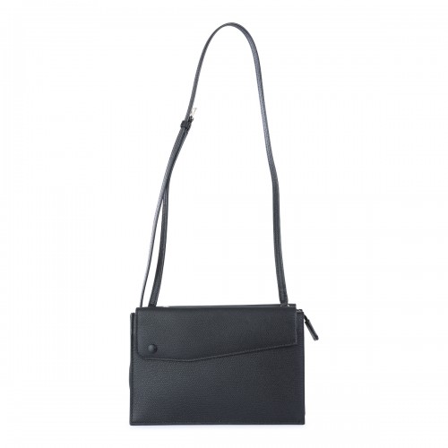 BLACK LEATHER TRIO CROSSBODY BAG