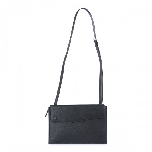 BLACK LEATHER TRIO CROSSBODY BAG