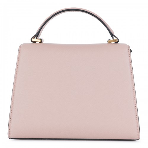 LIGHT PINK LEATHER TOP HANDLE BAG