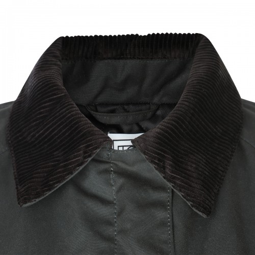 DARK GREEN COTTON CASUAL JACKET