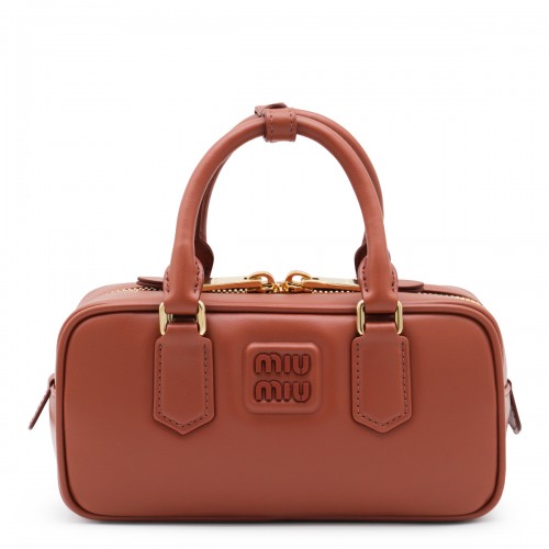 BROWN LEATHER ARCADIE CROSSBODY BAG