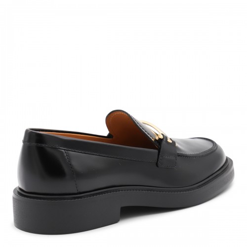 BLACK LEATHER LOAFERS