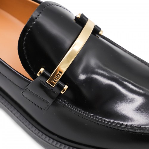 BLACK LEATHER LOAFERS