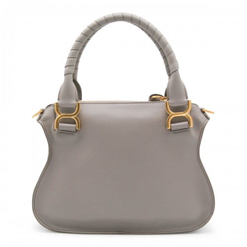 GREY LEATHER MARCIE TOP HANDLE BAG