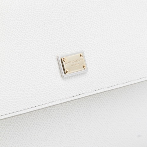 WHITE LEATHR SICILY TOP HANDLE BAG