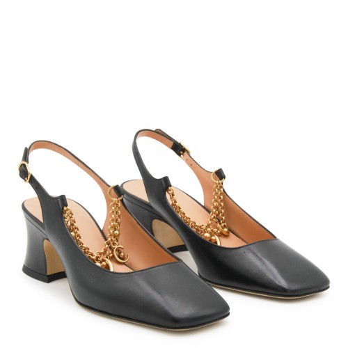 BLACK LEATHER PUMPS
