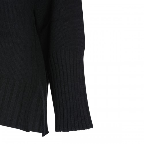 BLACK WOOL PORZIA KNITWEAR