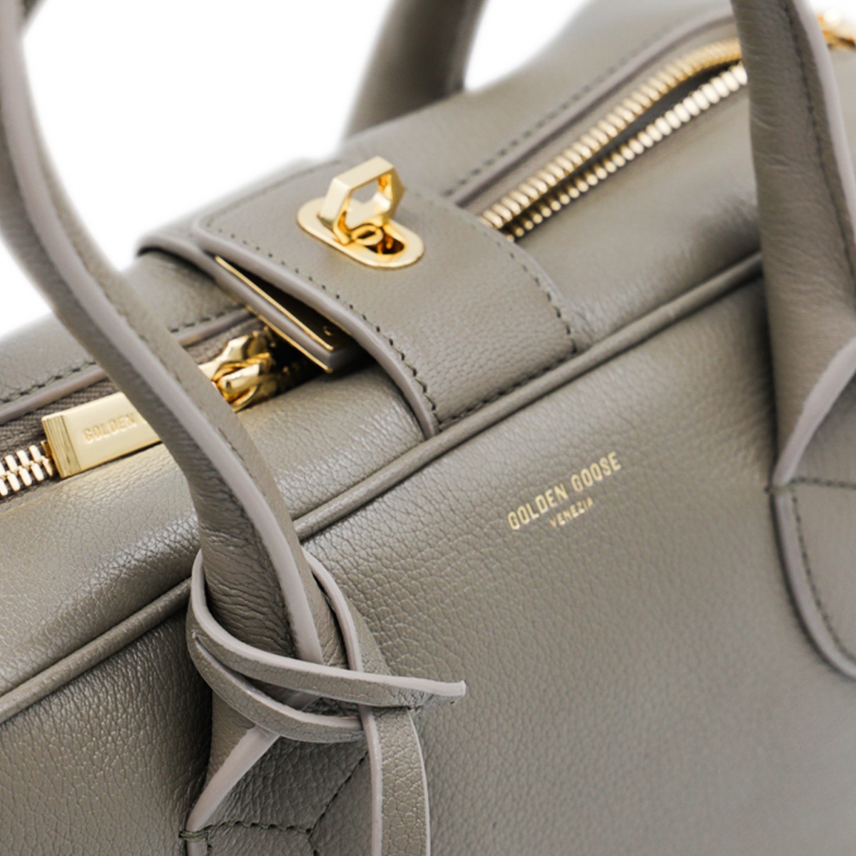 GREEN LEATHER TOP HANDLE  BAG