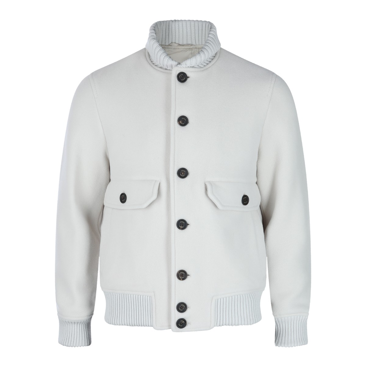 WHITE WOOL CASUAL JACKET