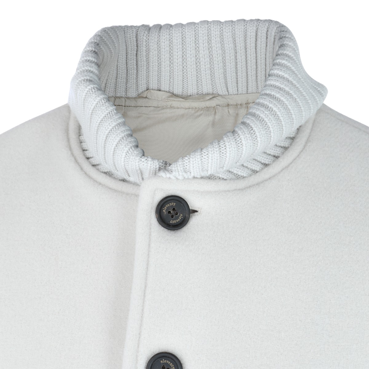 WHITE WOOL CASUAL JACKET