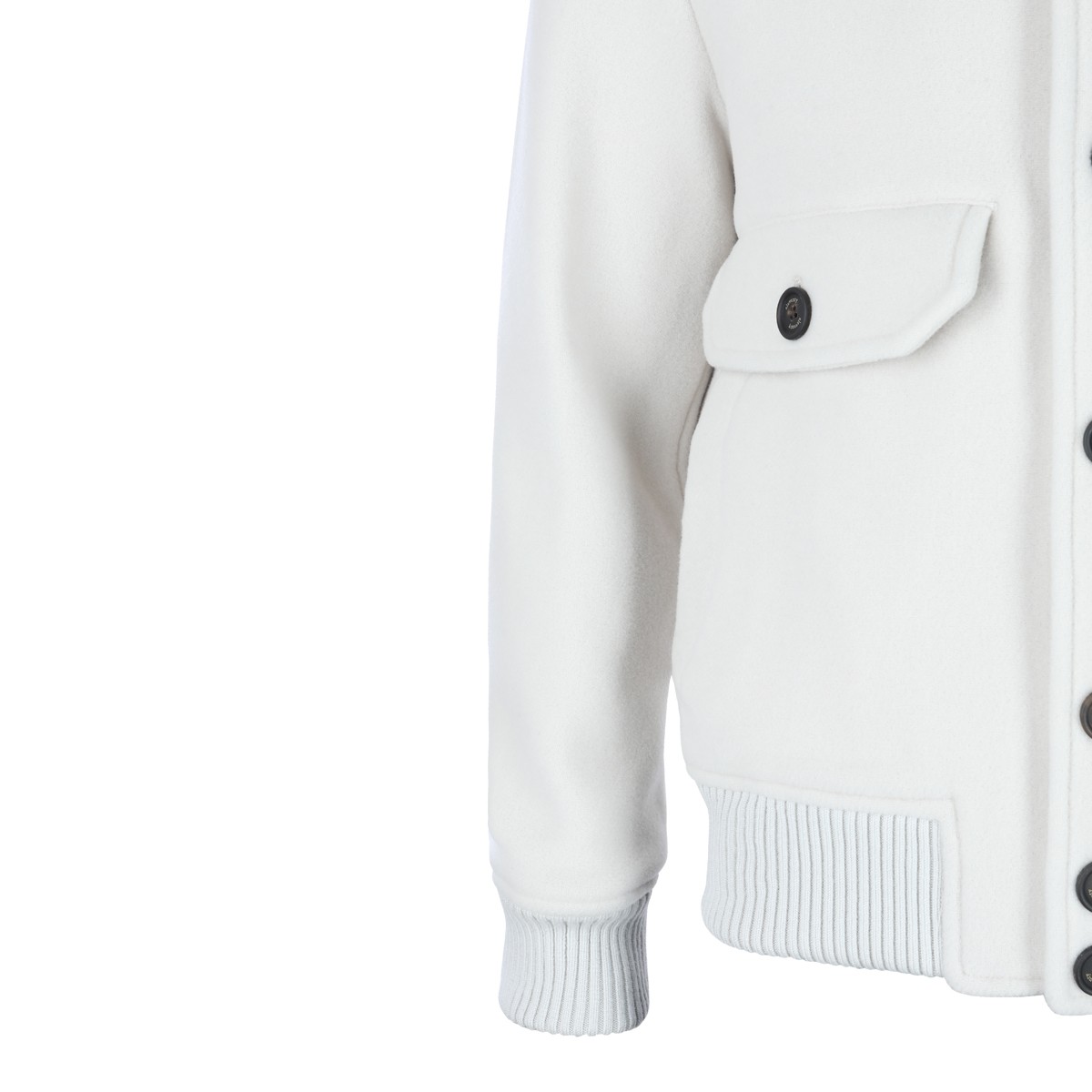 WHITE WOOL CASUAL JACKET