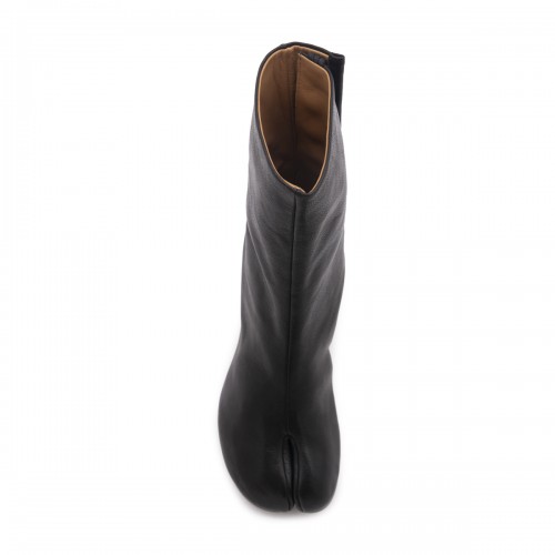 BLACK LEATHER TABI BOOTS