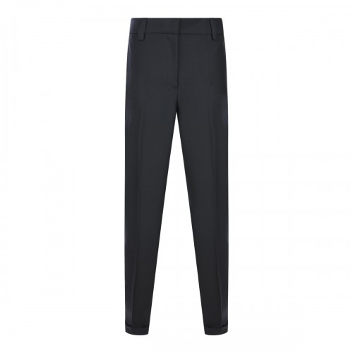 BLACK WOOL SAVONA PANTS