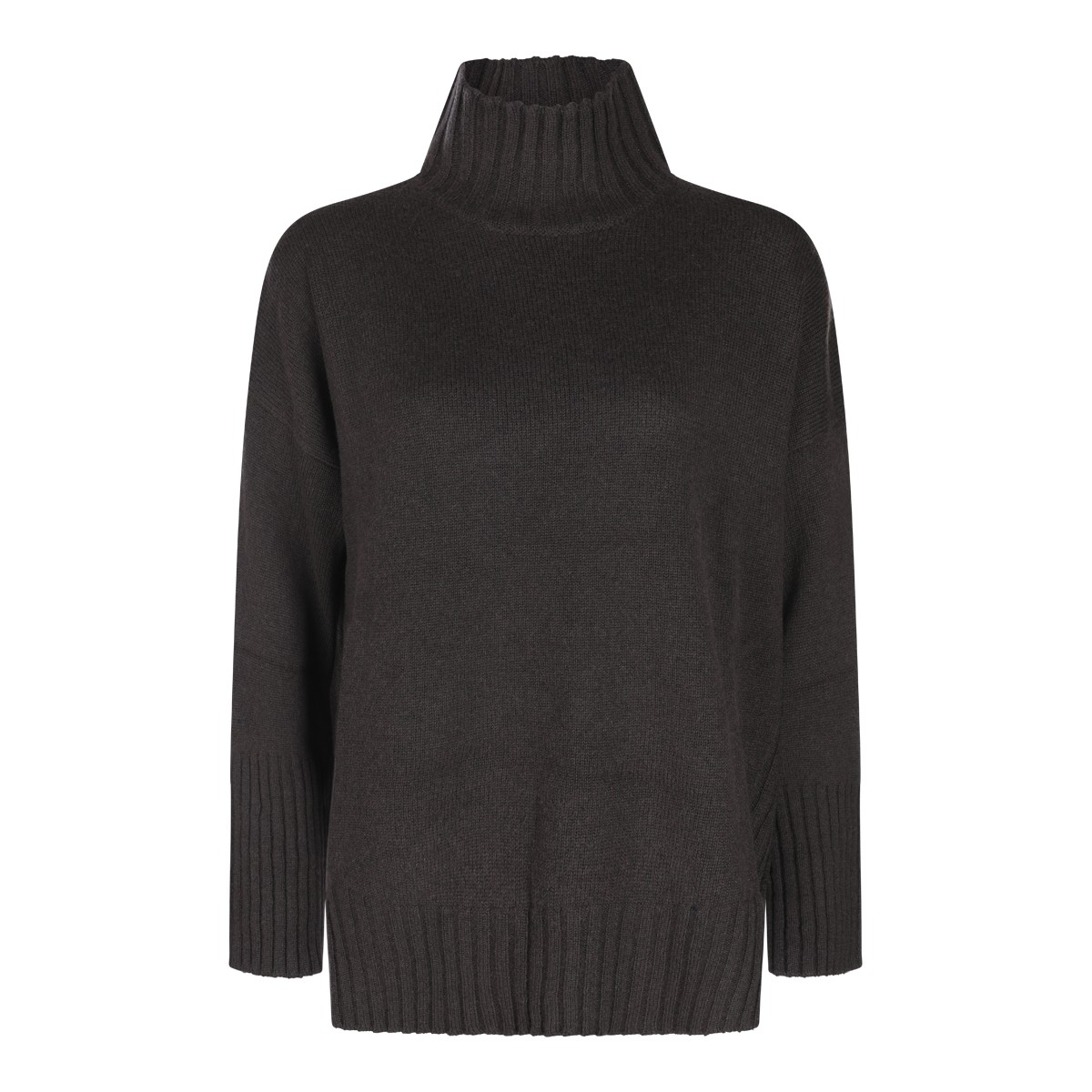 DARK BROWN WOOL PORZIA KNITWEAR