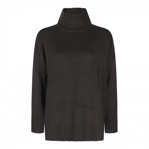 DARK BROWN WOOL PORZIA KNITWEAR