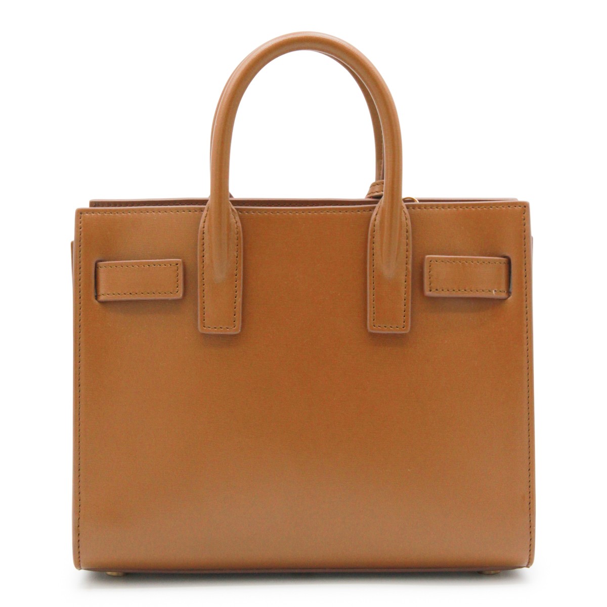 BROWN LEATHER SAC DE JOUR NANO TOP...