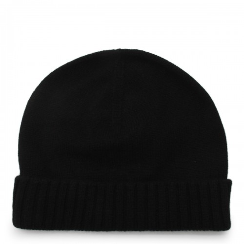BLACK WOOL BEANIE 2