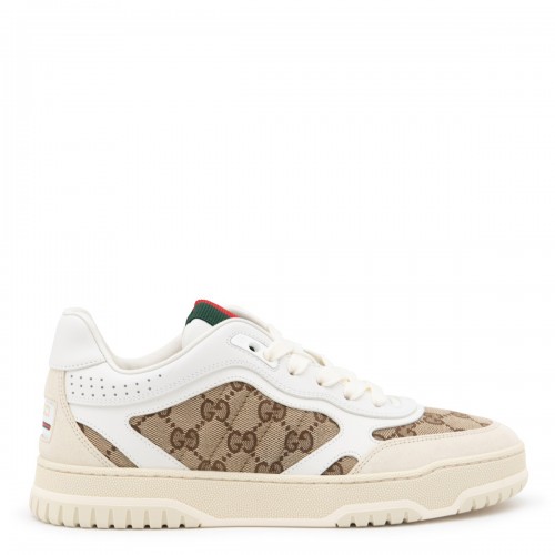 BEIGE AND WHITE LEATHER...