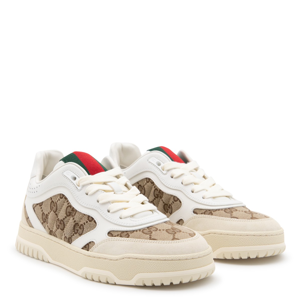 BEIGE AND WHITE LEATHER SNEAKERS BEIGE AND WHITE LEATHER SNEAKERS