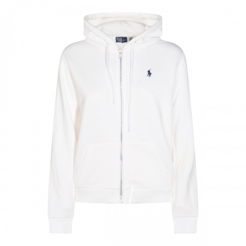WHITE COTTON SWEATSHIRT