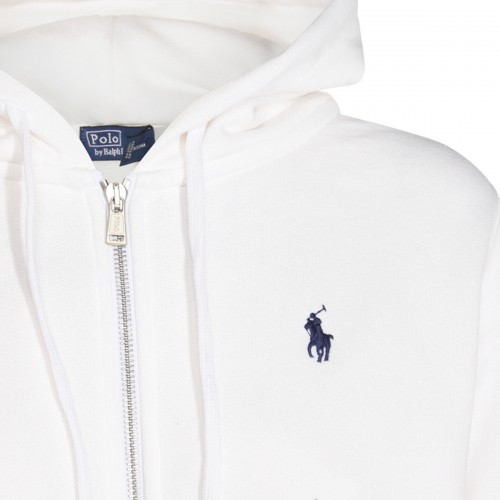 WHITE COTTON SWEATSHIRT
