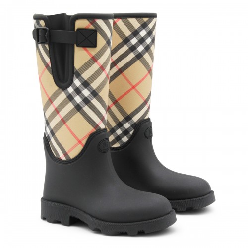 BLACK AND BEIGE MARSH STAMP BOOTS