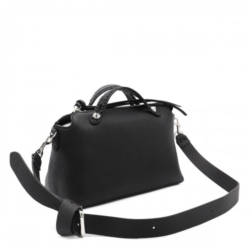 BLACK LEATHER TOP HANDLE BAG 2